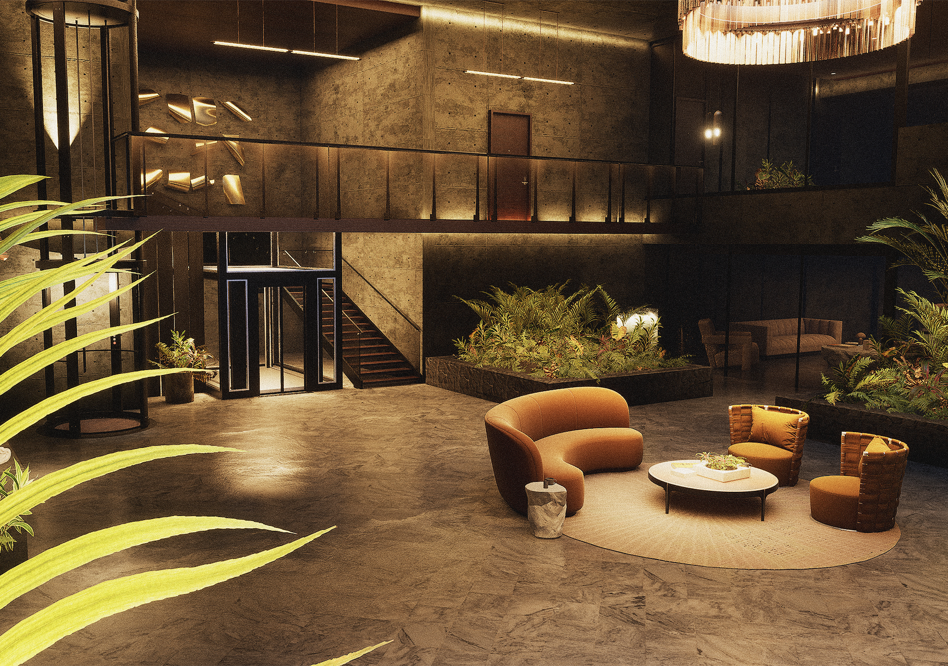 Wilderness Lobby Hotel render sequence A