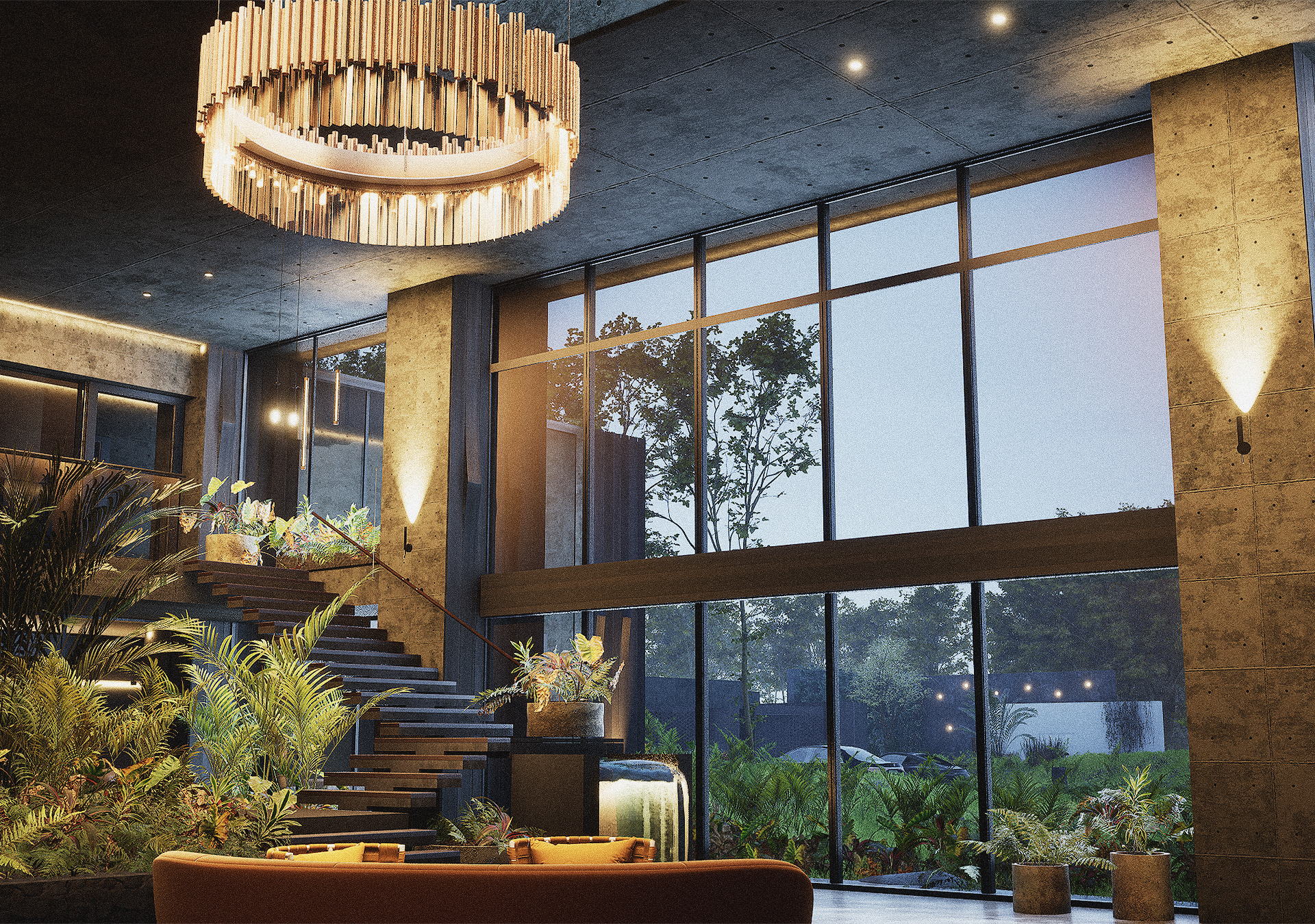 Wilderness Lobby Hotel render sequence C